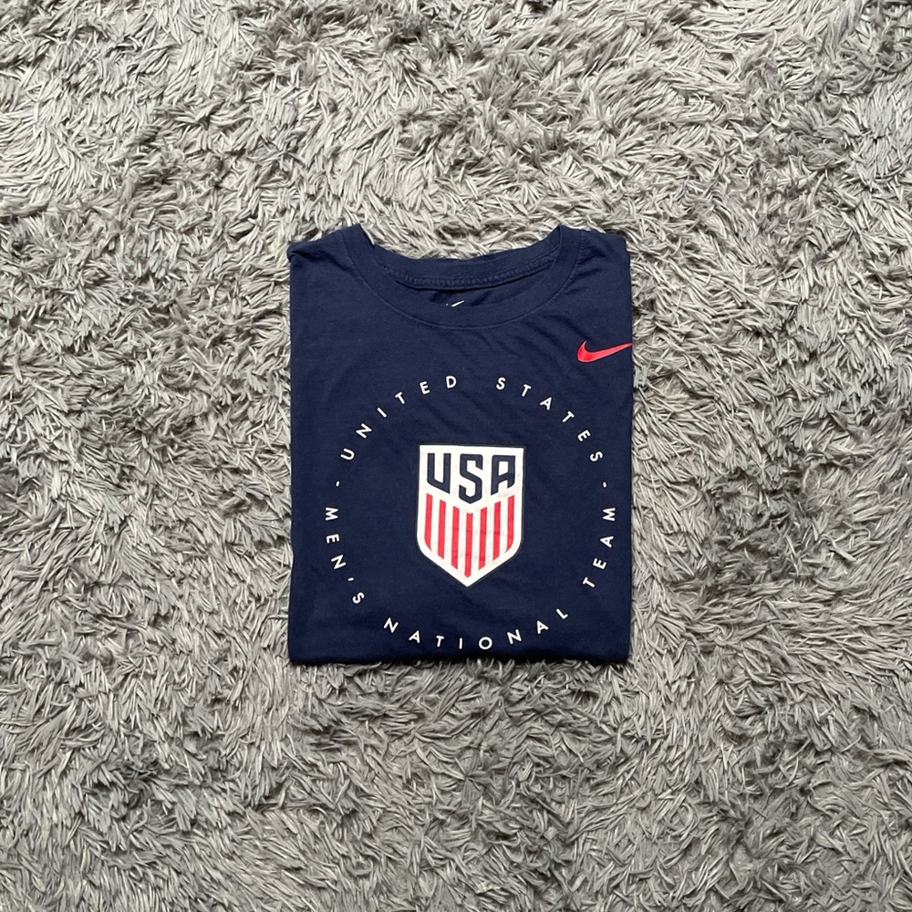 Nike USA Soccer Unites States National Team Navy Blue Logo Tee T Shirt Size 2XL